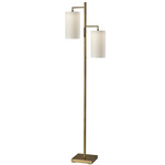 Matilda Color-Select Tree Floor Lamp - Antique Brass / White Linen