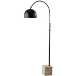 Wilder Arc Floor Lamp - Black / Travertine