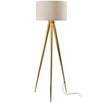 Director Floor Lamp - Antique Brass / Off White