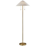 Claremont Floor Lamp - Antique Brass / Off White