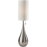 Christina Table Lamp - Brushed Steel / White Linen