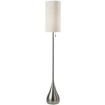 Christina Floor Lamp - Brushed Steel / White Linen