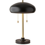 Cap Table Lamp - Antique Brass / Black / Black