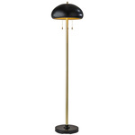 Cap Floor Lamp - Antique Brass / Black / Black