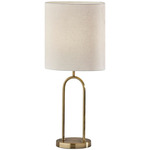 Joey Table Lamp - Antique Brass / Off White