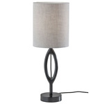 Mayfair Table Lamp - Dark Wood / Beige
