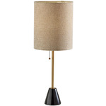 Tucker Table Lamp - Antique Brass / Black / Beige