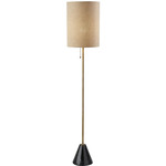 Tucker Floor Lamp - Antique Brass / Black / Beige