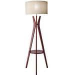 Bedford Shelf Floor Lamp - Walnut / Oatmeal