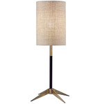 Davis Table Lamp - Antique Brass/ Black / Natural Linen