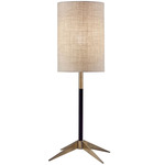 Davis Table Lamp - Antique Brass / Black / Natural Linen