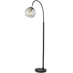 Edie Arc Floor Lamp - Dark Bronze / Clear Seedy