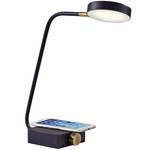 Conrad Charge Desk Lamp - Black / Antique Brass / White