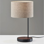 Oliver Table Lamp - Black / Antique Brass / Natural Linen