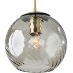 Camden Pendant - Antique Brass / Smoked Glass