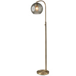 Camden Arc Floor Lamp - Antique Brass / Smoked Glass
