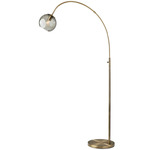 Camden Arc Floor Lamp - Antique Brass / Smoked Glass