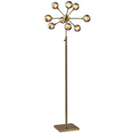 Starling Floor Lamp - Antique Brass / Smoked Glass
