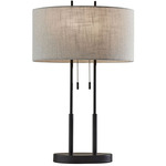 Duet Table Lamp - Antique Bronze / Taupe