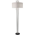 Anderson Floor Lamp - Black Marble / White Linen