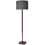 Ellis Floor Lamp - Walnut / Dark Gray / Dark Gray