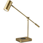 Collette Charging Desk Lamp - Antique Brass