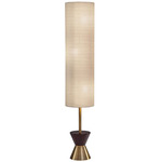 Carmen Floor Lamp - Antique Brass / Walnut / Beige