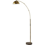 Bolton Arc Color-Select Floor Lamp - Antique Brass / Brown Marble / Frosted