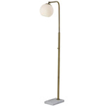 Remi Floor Lamp - White / Antique Brass / Opal White