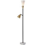 Dixon Floor Lamp - Black / Antique Brass / Frosted