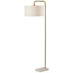 Justine Floor Lamp - Antique Brass / White Linen