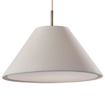 Hadley Pendant - Antique Brass / White Linen