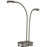 Eternity 2-Arm Color-Select Desk Lamp - Brushed Steel
