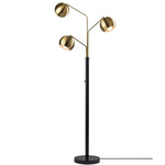 Emerson Tree Floor Lamp - Black / Antique Brass / White