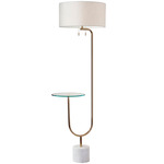 Sloan Floor Lamp - Antique Brass / White Linen