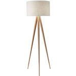 Director Floor Lamp - Natural Wood / Off White