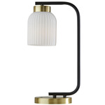 Textured Glass Desk Lamp - Black / Antique Brass / White