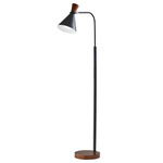 Led Task Floor Lamp - Black / Walnut / Black