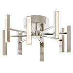 Indra Color-Select Semi Flush Ceiling Light - Satin Nickel / White
