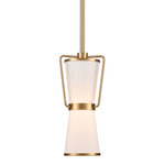 Layla Pendant - Brushed Brass / White Linen
