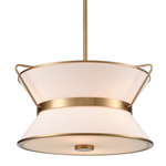 Layla Chandelier - Brushed Brass / White Linen