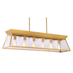 Lucian Linear Pendant - Brushed Brass / Clear
