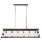 Lucian Linear Pendant - Black / Brass / Clear