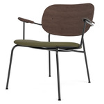 Co Upholstered Seat Lounge Chair - Black / Dark Oak / Sierra Army Leather
