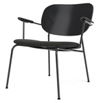 Co Upholstered Seat Lounge Chair - Black / Black Oak / Re-Wool 198