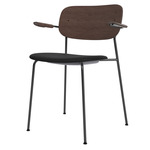 Co Upholstered Seat Armchair - Black / Dark Oak / Sierra Black Leather