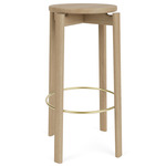 Passage Counter/Bar Stool - Natural Oak / Brass