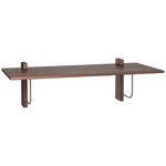 Corbel Wall Desk - Dark Stained Oak / Bronzed Brass