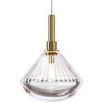 Stellar Dust Pendant - Brushed Gold / Clear