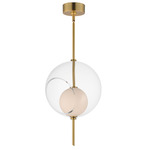 Martini Pendant - Natural Aged Brass / Clear